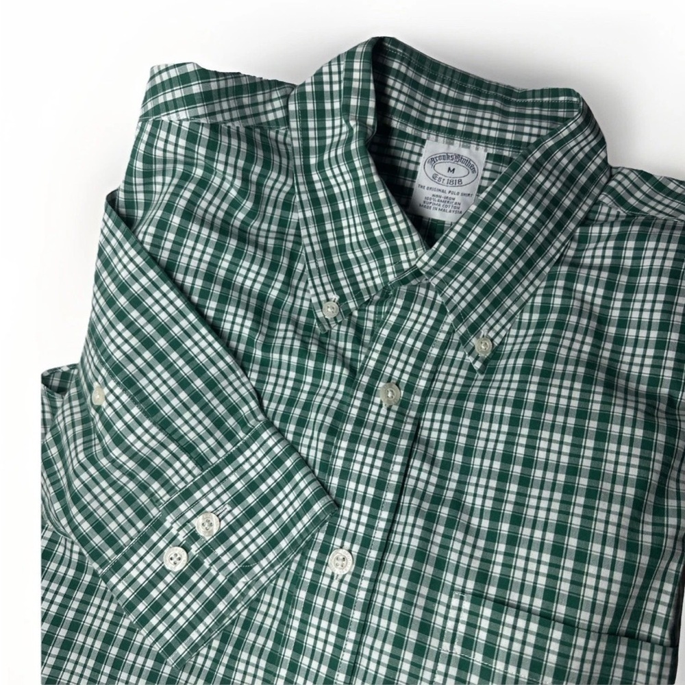 Brooks Brothers Shirt Long Sleeve Button Down Men’s M Plaid Polo Supima Cotton